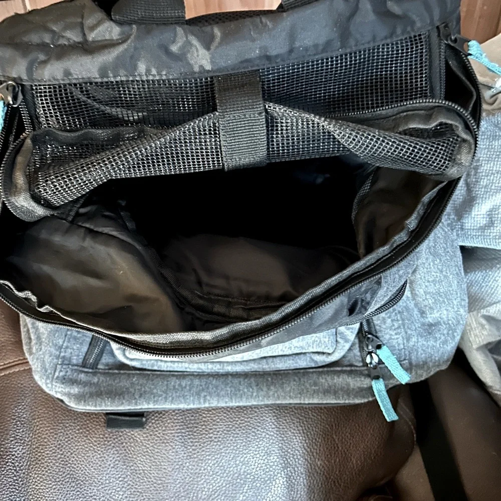 Top Paw Cute & Colorful Gray Dog Carrier Backpack Small Dogs up to 15 lbs